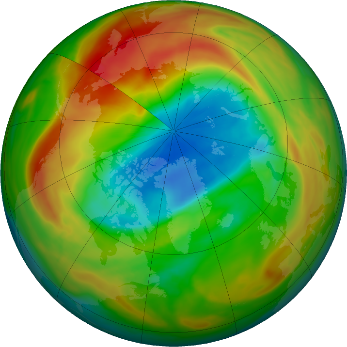 Arctic ozone map for 31 March 2020